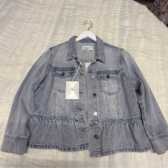 KanCan Blue Denim Peplum Jacket - Picture 2 of 7